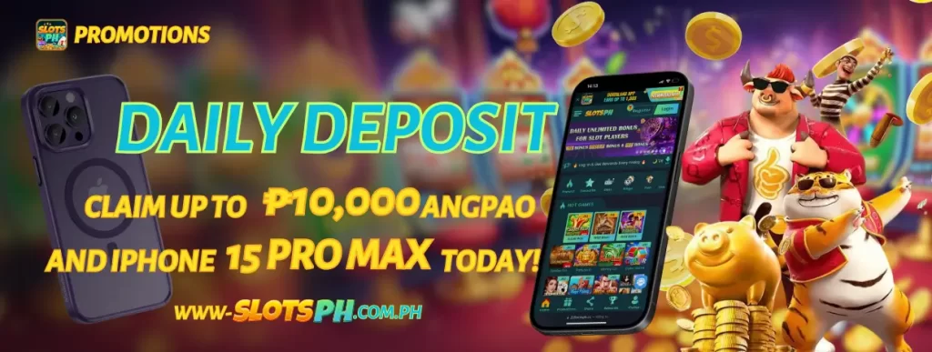 Win iPhone 15 Pro Max and Angpao Jackpot with SlotsPH Daily Deposit Bonus!