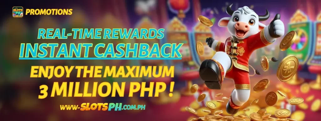 SlotsPH: Real-Time Rewards for Every Bet – Up to 3% Cashback!